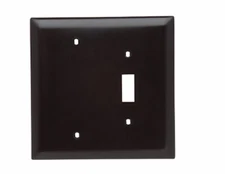 Pass & Seymour TPJ113 brown wall plate oversized jumbo 1 toggle 1 blank 