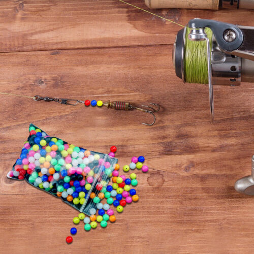 Fishing Beads 100Pcs Round Float Glow Fishing Rig Beads Fishing Lure Tackle