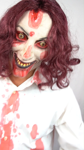 Evil Woman Halloween Mask Bloody scary rise Possessed Demonic Dead Girl - Video 1 of 1