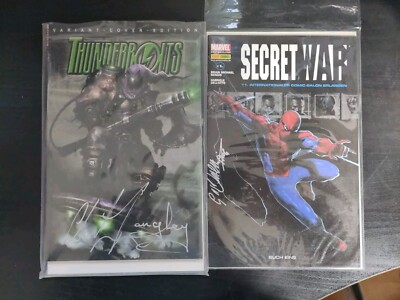 2 MARVEL PANINI VARIANT SIGNIERT THUNDERBOLTS 5 LANGLEY & SECRET WAR DELL OTTO