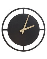 Wanduhr Metall Schwarz / Gold Batteriebetrieben Rund 40 Cm Loft-Design Trient