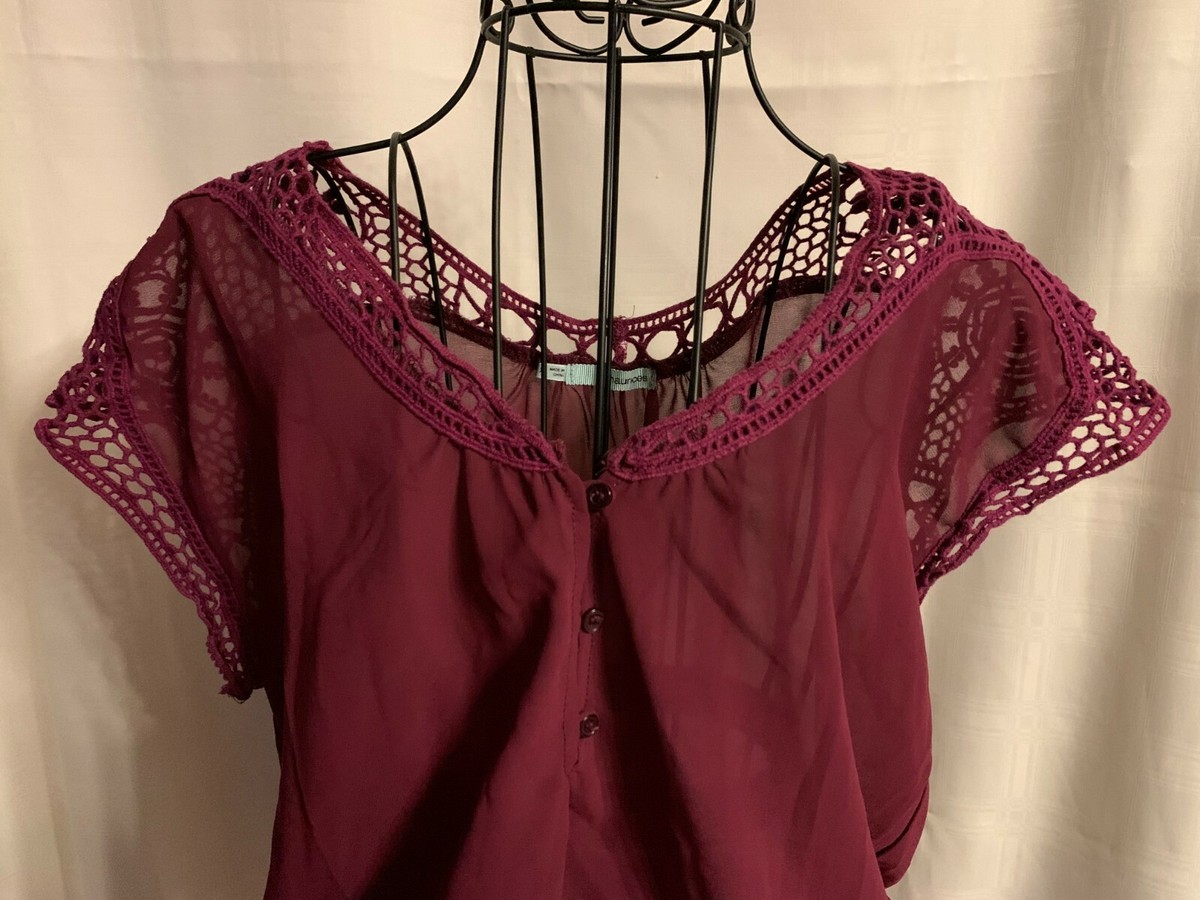Haut Sans Manches (blouse) Maurices Couleur Marron (maroon) Taille S - Occasion Très Bon état