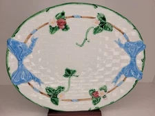 Haldon Group Ribbons & Bow 13" Oval Serving Platter Bows & Berries Cottagecore