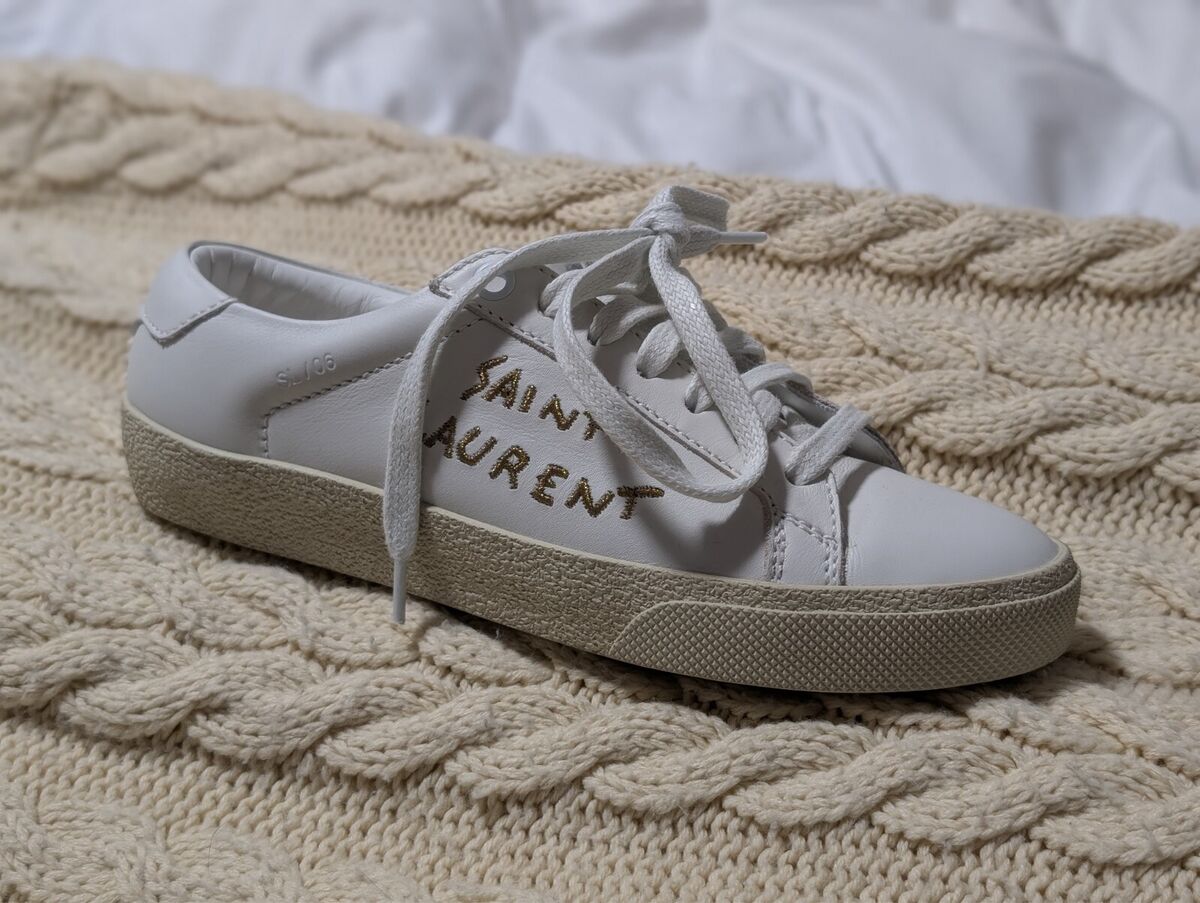 Saint Laurent SL-06 Gold Logo Court Classic 34EU White Saint Laurent SL-06 Gold Logo Court Classic 34EU White