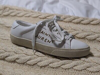 Saint Laurent SL-06 Gold Logo Court Classic 34EU White Saint Laurent SL-06 Gold Logo Court Classic 34EU White