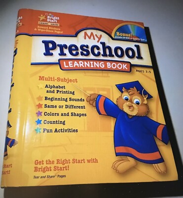 My Preschool Learning Book - Hardcover with CD By Bright Start, 2015, NEW