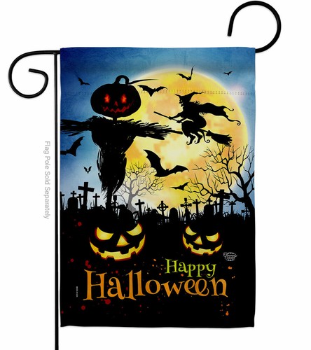 Graveyard Spooky Garden Flag Halloween Fall Decorative Gift Yard House Banner - Picture 2 of 17
