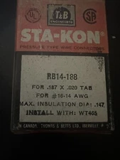 T&B STA-KON RB14-188 16-14 AWG INSULATION BOX OF 100