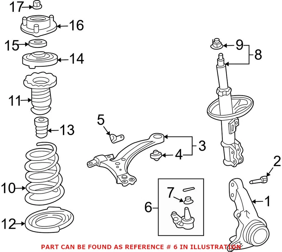 Junta de rótula de suspensión delantera genuina OEM para Toyota Avalon Camry Sienna Solara Foto 2 de 2