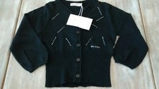 Eliane et Lena New Designer Girls black beaded thin cardigan 4yrs Rrp£42.99 BNWT