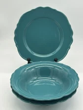 The Pioneer Woman Turquoise Teal Vintage Floral Plus Salad Plate & 2 Bowls