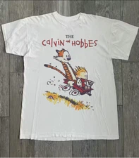 THE CALVIN AND HOBBES Gift Unisex T-Shirt Full Size Cotton CS390