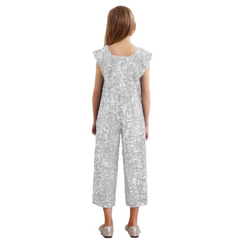 Girls Jumpsuit Sequins Embellished Special Occasion Dress Dressy Convenient - Picture 25 of 50