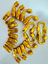 AN6 6AN 6 Swivel Braided  Line Oil Fuel Hose End Fitting Adapter 20PCS GOLD