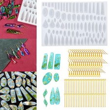 Resin Casting Silicone Molds Epoxy Kit Jewelry Making Pendant Craft 100pcs