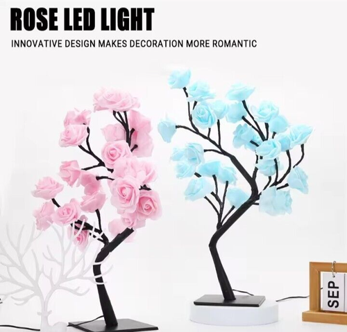 Rose Tree Light Table Lamp 24 LED Bedside Night Lights Home Decor Birthday Gift - Picture 5 of 5