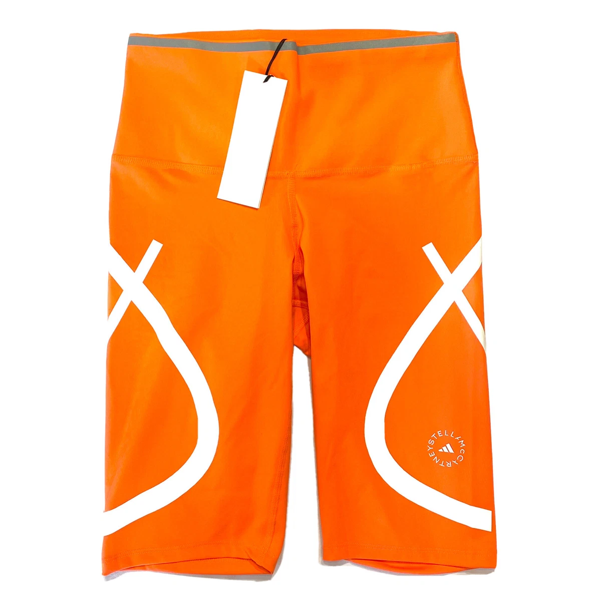 ADIDAS STELLA MCCARTNEY Womens TPA Striped Tights Shorts Orange MSRP 110 eBay