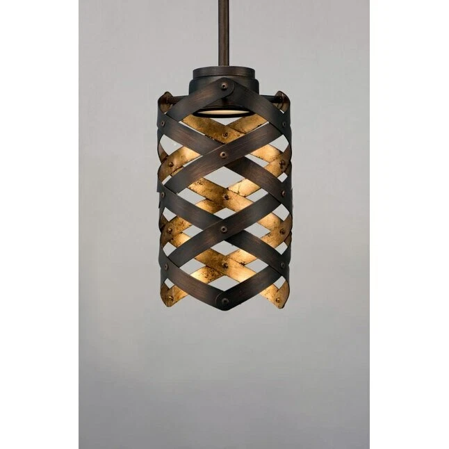 Maxim Lighting 35059BZGTGLD Weave-Mini Pendant 1 Light 6" x 11" Bronze Gilt Gold - Image 3 of 3