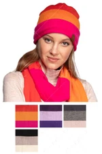 ScarvesMe C.C Women Men Unisex Stripe Color Block Rolled Cuff Slouchy Beanie Hat