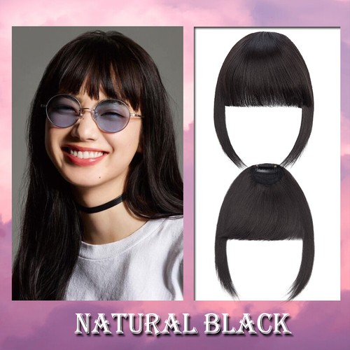 Afro Kinky Curly Bang Clip in Front Fringe Hair Extensions Fake Thick Hairpieces - Picture 47 of 49