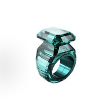 Swarovski Lucert Cut Crystal Ring - Green - S...