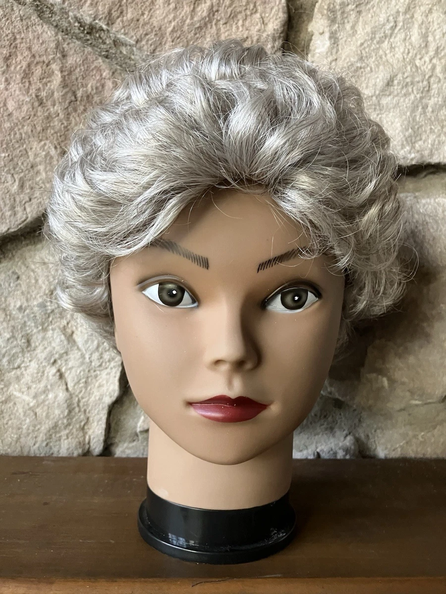 Deadstock Vintage 70s Womens Size Regular Japan Kanekalon Hair Wig Gray Silver Fashion Women Medium Short Straight Natural Hair Wigs Full  main image 2