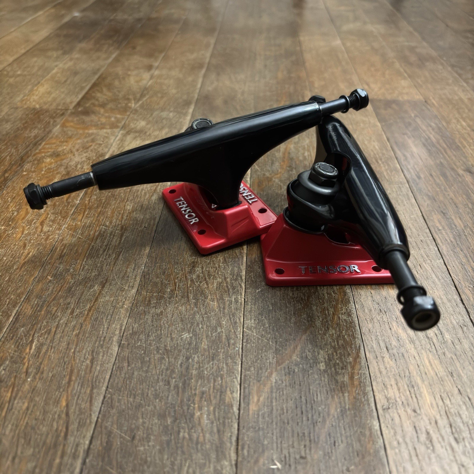 Skateboard Trucks (Set Of 2) - 8.0" Axle -  Black & Red - Te