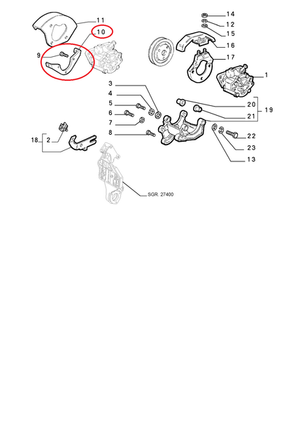Halterung Servolenkungspumpe Fiat Tipo - Lancia Dedra Original 60809125-image