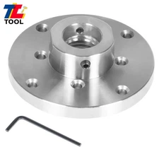 4" Steel Wood Lathe Face Plate, 1" x 8tpi Threaded with Set Screws