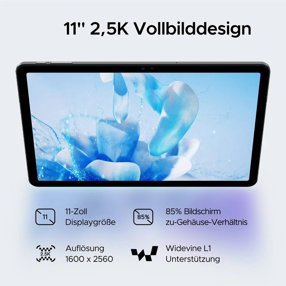DOOGEE T35 11 Zoll 2,5K Tablet 20GB+256GB TF/2TB Android14 8580mAh Tablet PC - Bild 2 von 4