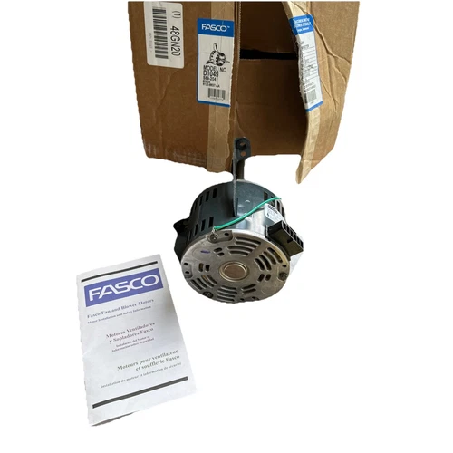 New Fasco Condenser Fan Motor D1049, 265V AC, 1/20 HP, 1075 RPM, 42 Frame, 1 PH
