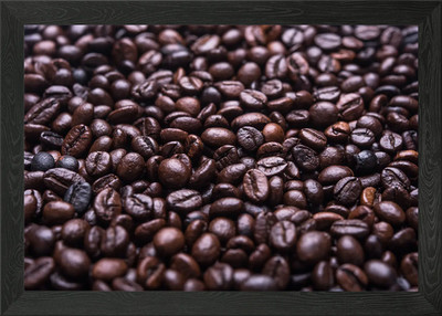 Gerahmtes Wandbild Frische Kaffeebohnen Poster Leinwanddruck Bild
