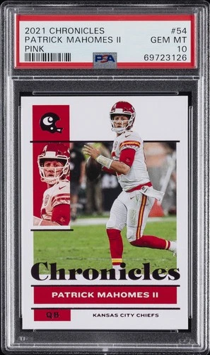 2021 PANINI CHRONICLES PINK #54 PATRICK MAHOMES II PSA 10