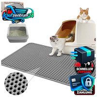 Katzenklo Matte 60X40Cm Wasserdicht Doppelte Schicht Waben Unterleger Grau