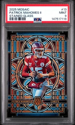2025 Panini Mosaic - Stained Glass Patrick Mahomes II SG #13 - Case Hit PSA 9