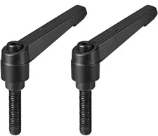 uxcell 2pcs Adjustable Clamping Lever Handle M8 x 32mm x 32mm, Black 