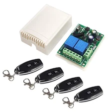 110V 120V 220V Wireless RF Remote Control Relay Switch Universal 2-Channel 43...