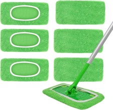 Microfiber Mop Pads 6 Pack - Machine-Washable for Multi-Surface Cleaning