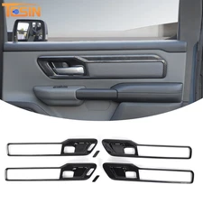 4PCS Carbon Fiber Door Handle Bowl Covers Trim Overlay For Dodge Ram 1500 2019+