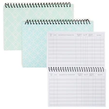 2 Pack Spiral Bound Accounting Ledger Book, Money Tracker for Small Business
