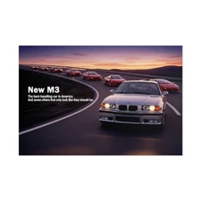 BMW M3 E36 Poster – Retro 90s Performance Car Wall Art Classic German Print