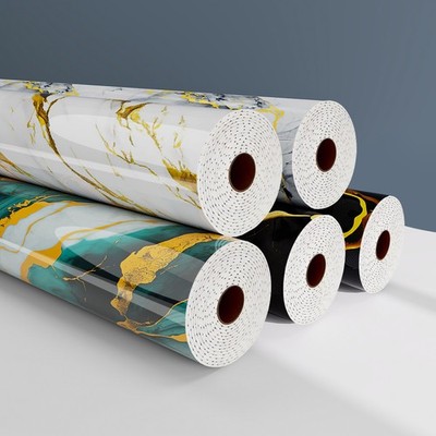 Marble Wall Tile Roll 15.7''x118'' Peel and Stick Floor Tile Wallpaper(Multicolor)