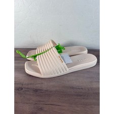 NWT Crocs Miami Slide Sandals Womens Sz 10 Slip On Shoes Off White/Dew Beige