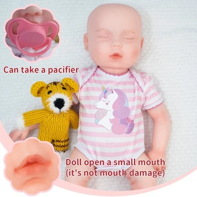 TOUCH BABY 18" Reborn Baby Girl Doll Soft Body Realistic Newborn with Clothes & Bottle