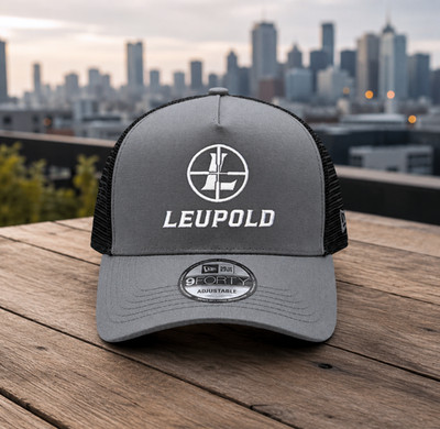 Leupold Snapback Trucker Hat Gray One Size Adjustable Embroidered Mesh Back
