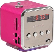 Eboxer Portable Mini Speaker Music Player FM Radio Stereo Pink