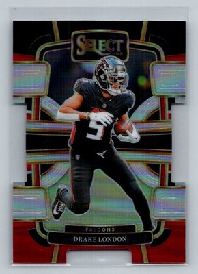 2023 Panini Select Drake London #6 Black and Red Prizms Die Cuts Atlanta Falcons