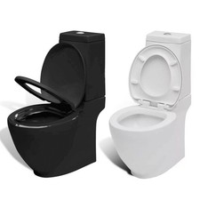 Keramik WC Bodenstehend Toilette mit Spülkasten Softclose Design Stand komplett