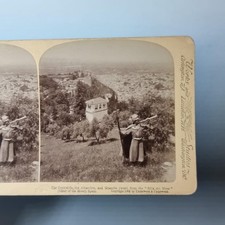 Alhambra Spain Stereoview C1900 Real Photo Moorish Scene Man With Horn
