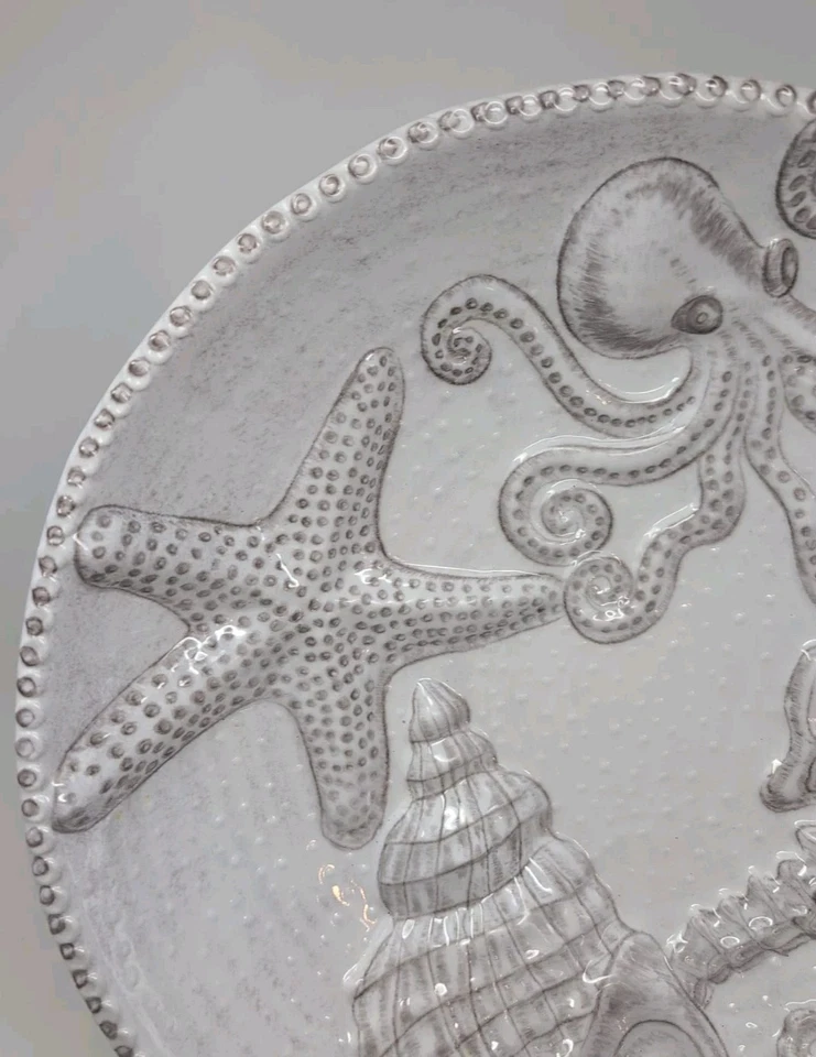 Tazón grande para servir Sigrid Olsen diseño pulpo, caballito de mar, estrella de mar y concha Foto 2 de 4